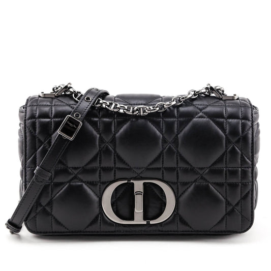 Dior Handbag Macrocannage Caro Bag Lambskin Quilted Black Shoulder Bag