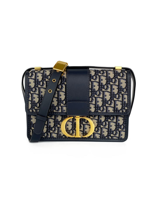Dior Shoulder Bag Oblique Jacquard 30 Montaigne Bag Blue