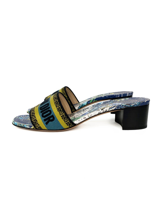 Dior Handbag & Dway Heeled Slides 39 Blue Green Shoes