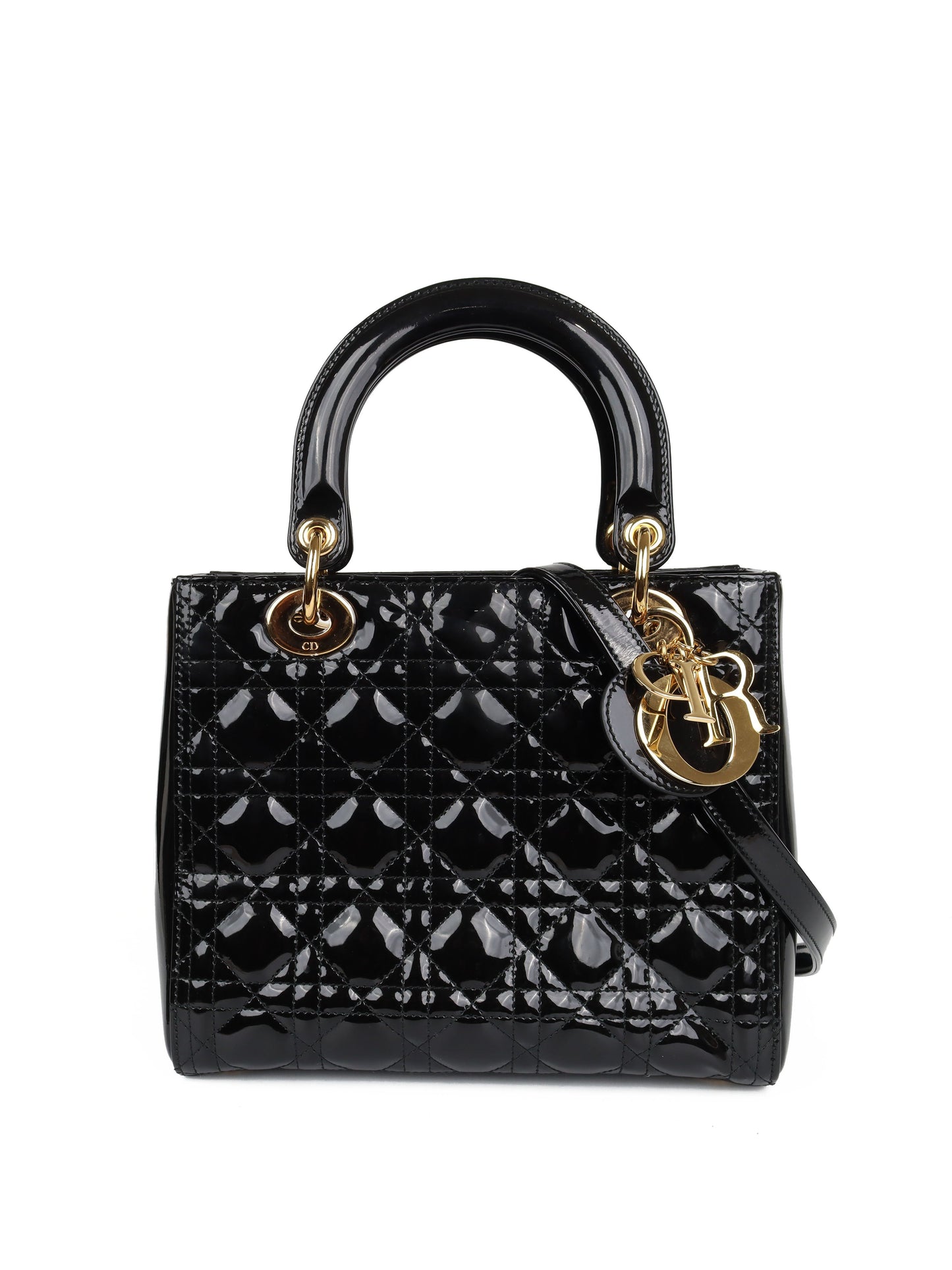 Dior Handbag Lady Bag Black Medium