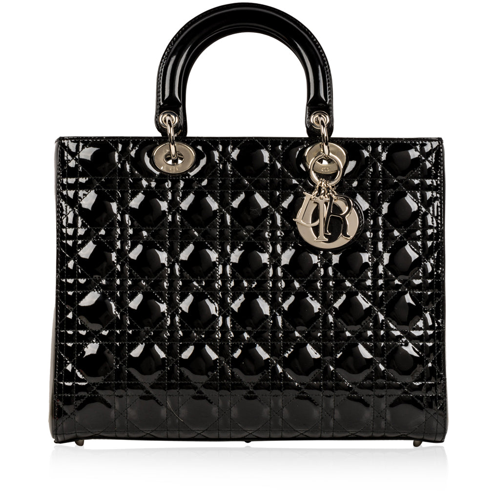 Dior Christian Lady Shoulder Bag Leather Patent