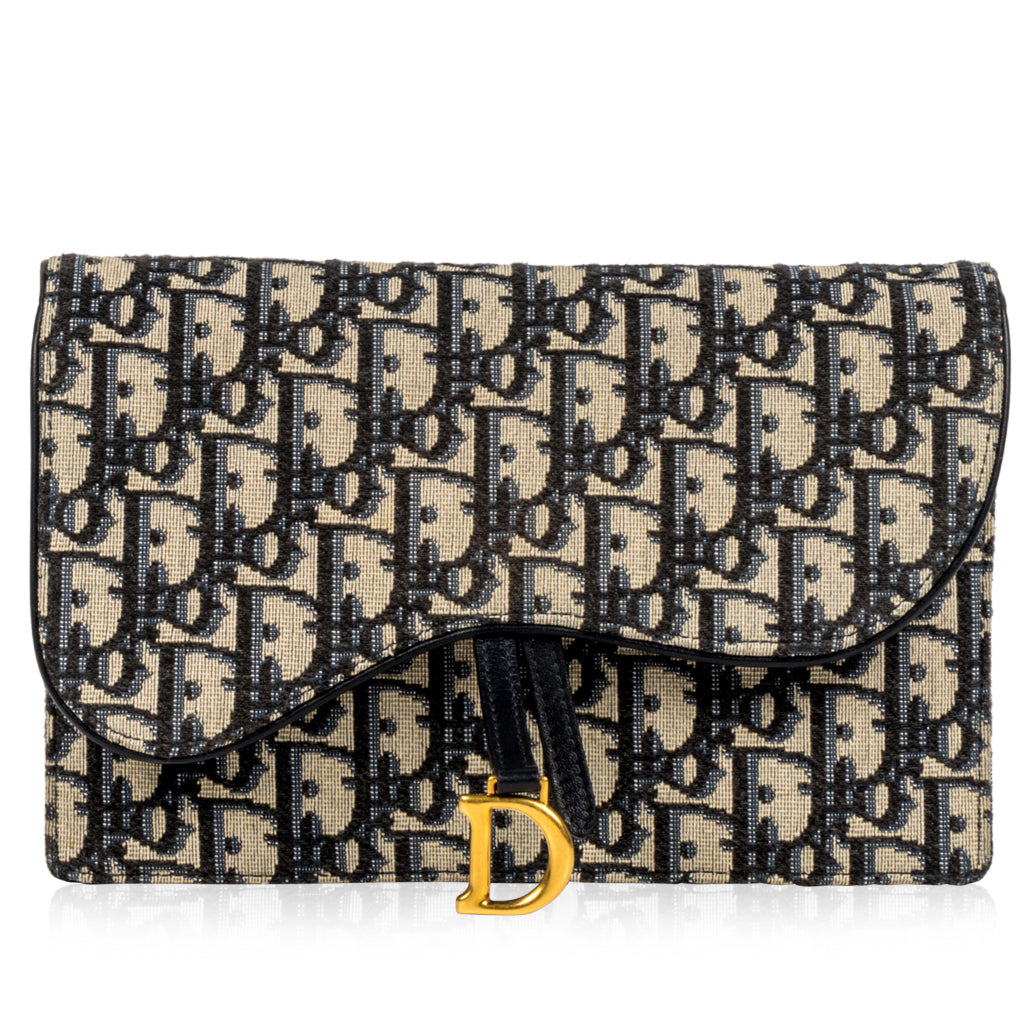 Dior Christian Oblique Saddle Clutch Clutch Bag