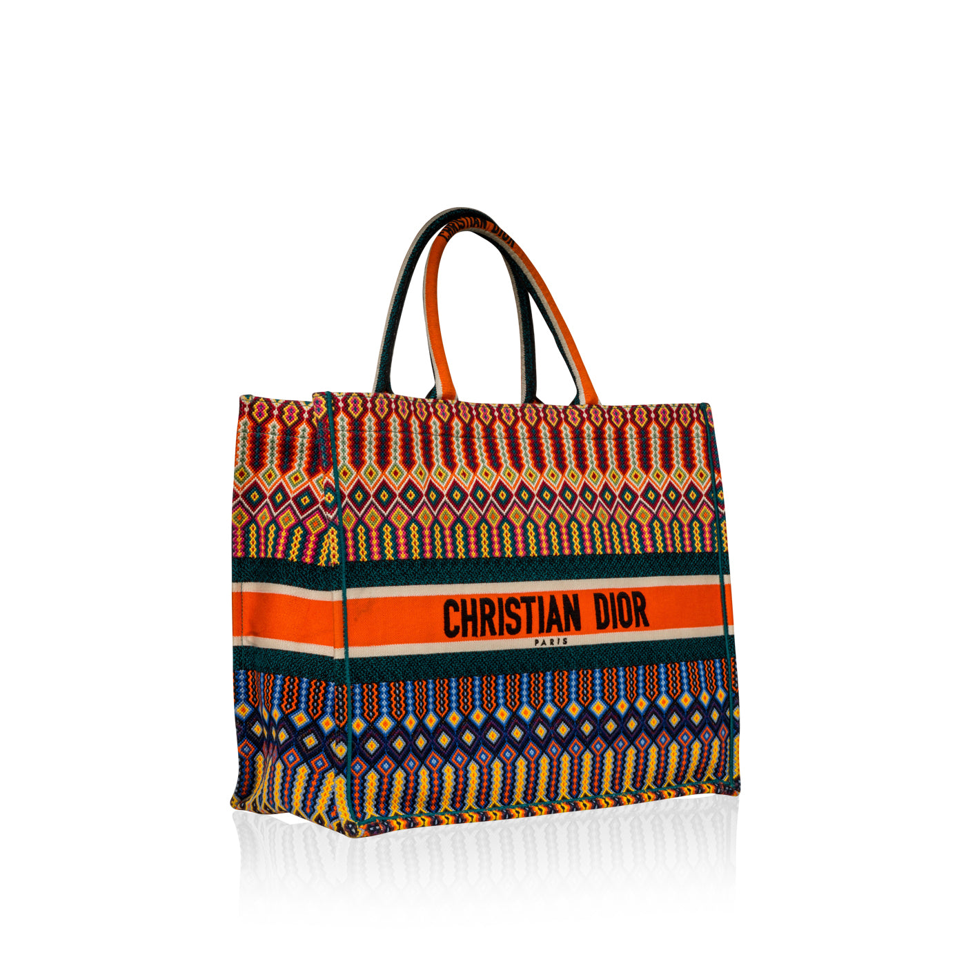 Dior Christian Oblique Book Tote Canvas Tote Bag Book Tote Multicoloured