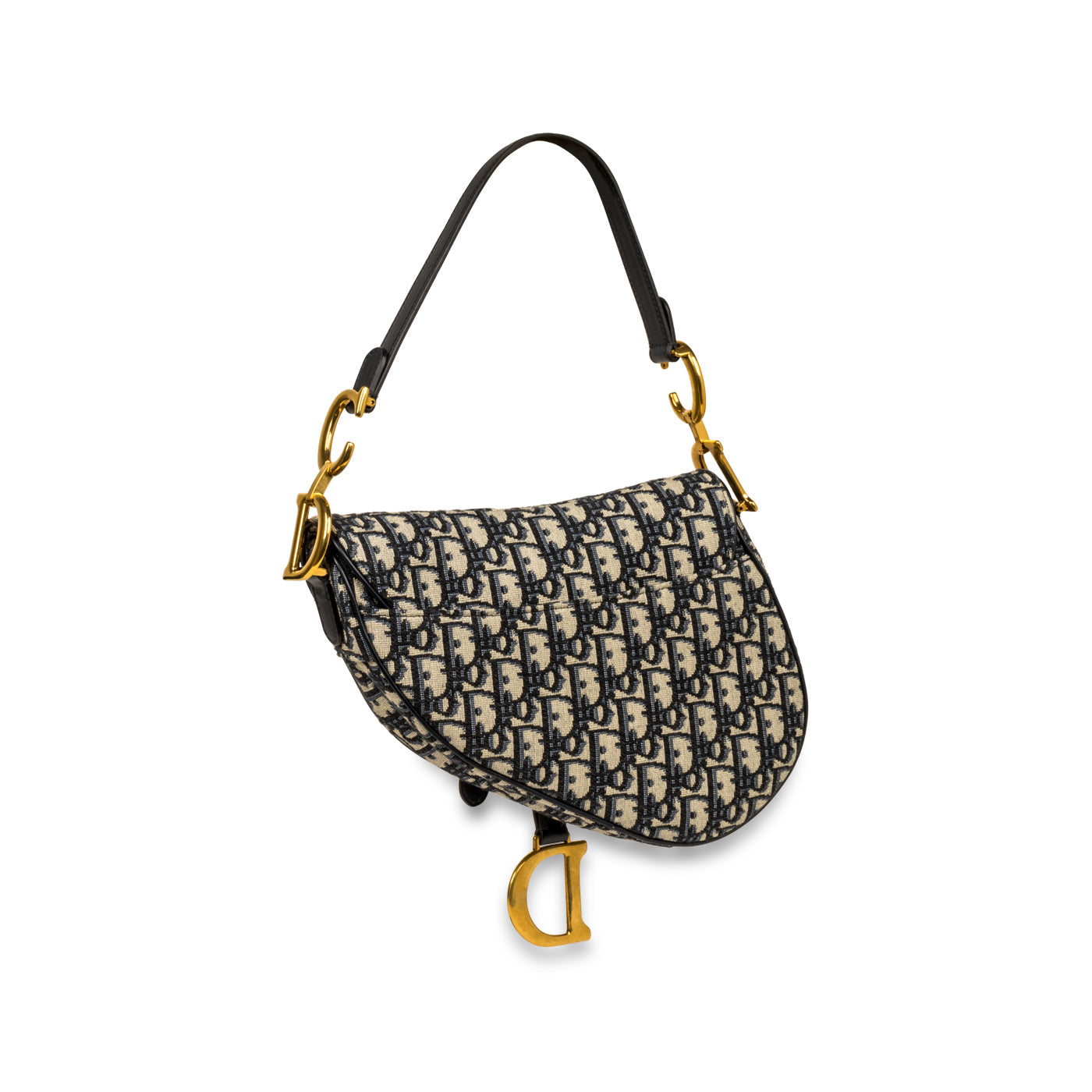Dior Christian Saddle Bag Oblique Canvas Shoulder Bag