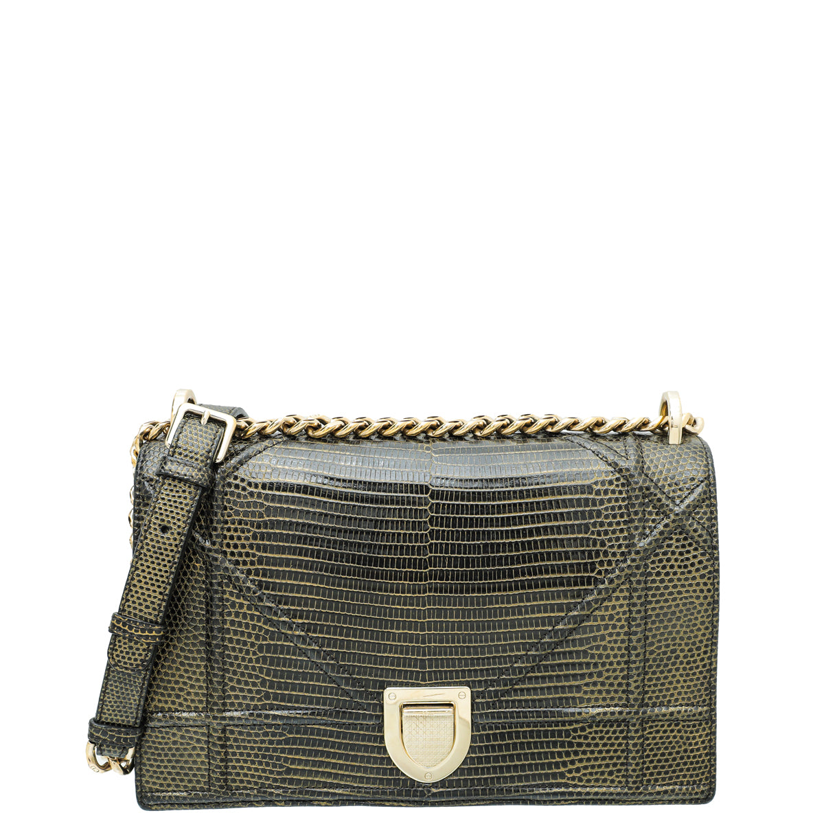 Dior Handbag Christian Bicolor Lizard ama Bag Medium Shoulder Bag