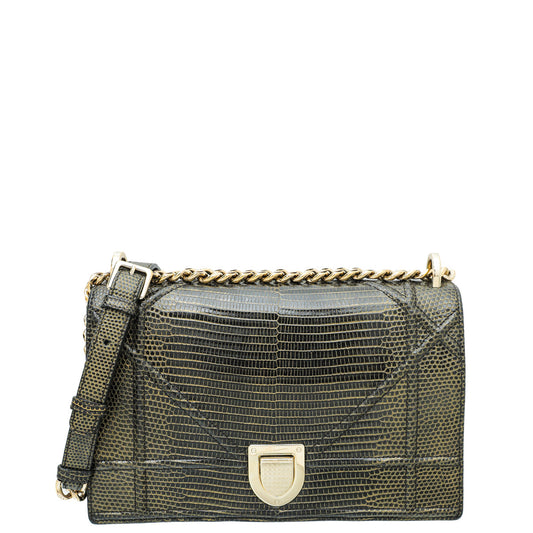 Dior Handbag Christian Bicolor Lizard ama Bag Medium Shoulder Bag