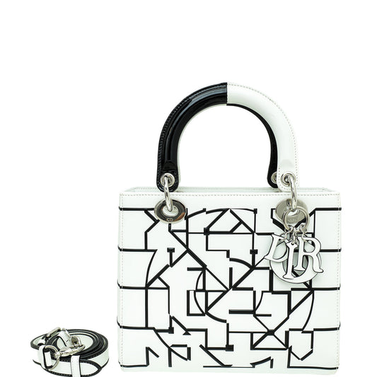 Dior Handbag Christian Bicolor Lady Eduardo Terrazas Bag Medium Shoulder Bag