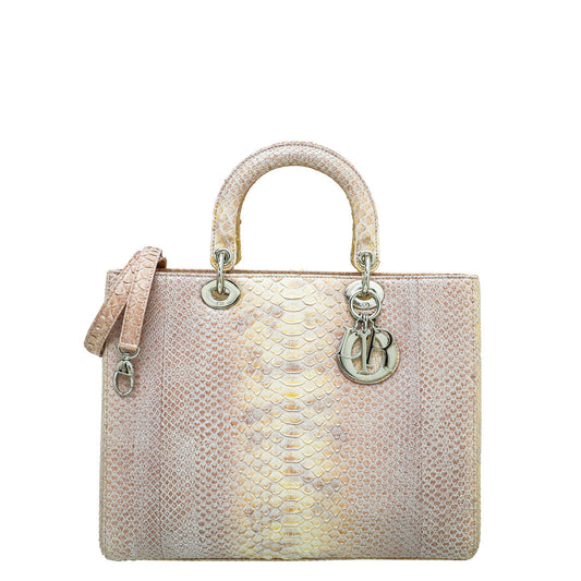 Dior Handbag Christian Bicolor Lady Bag 2 Large Shoulder Bag
