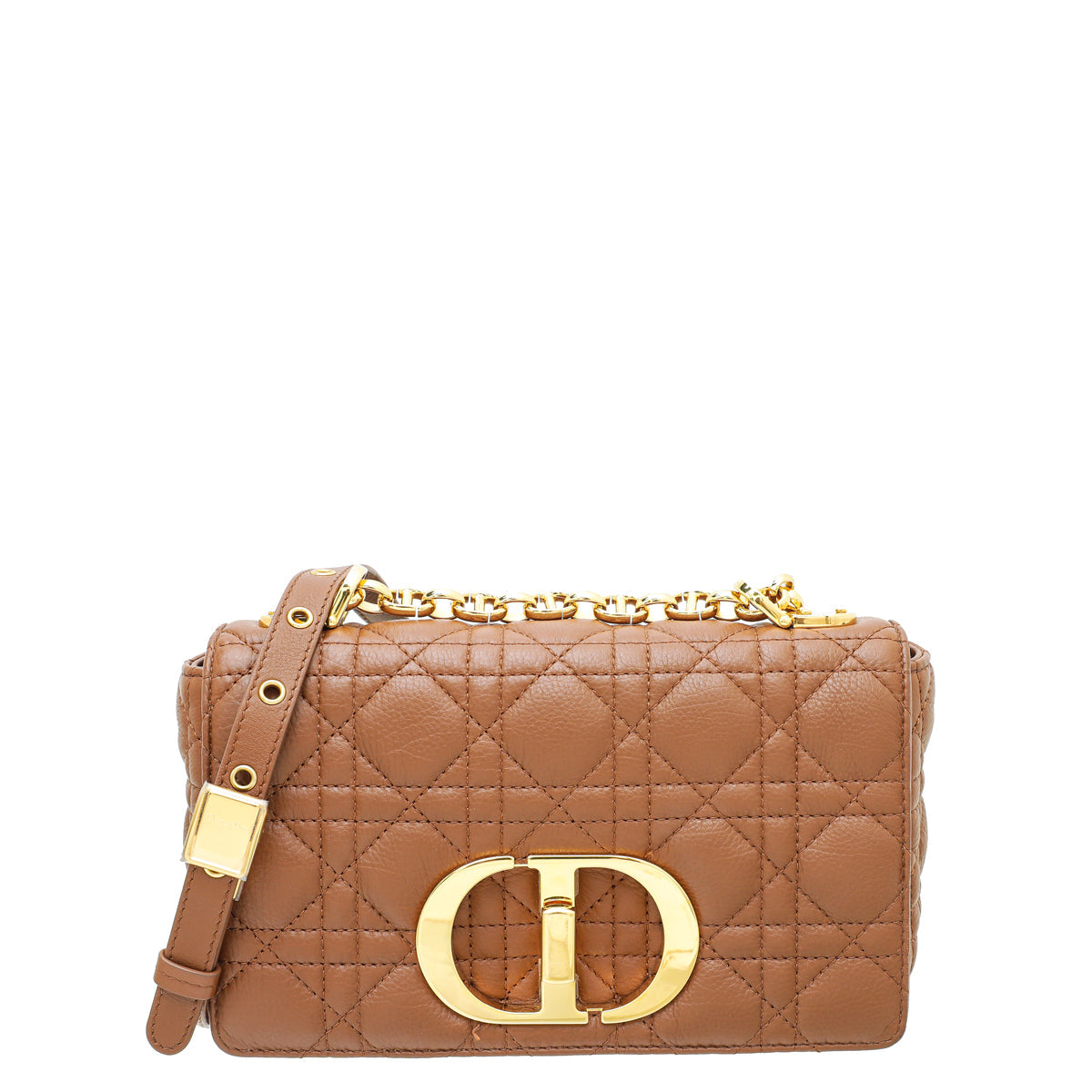 Dior Handbag Christian Soft Cannage Caro Bag Brown Small Flap Shoulder Bag