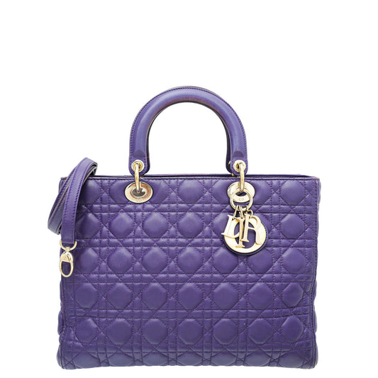Dior Handbag Christian Violet Lady Bag Large Shoulder Bag
