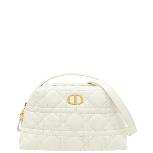 Dior Handbag Christian Cannage Caro D-Cosy Bag White Shoulder Bag