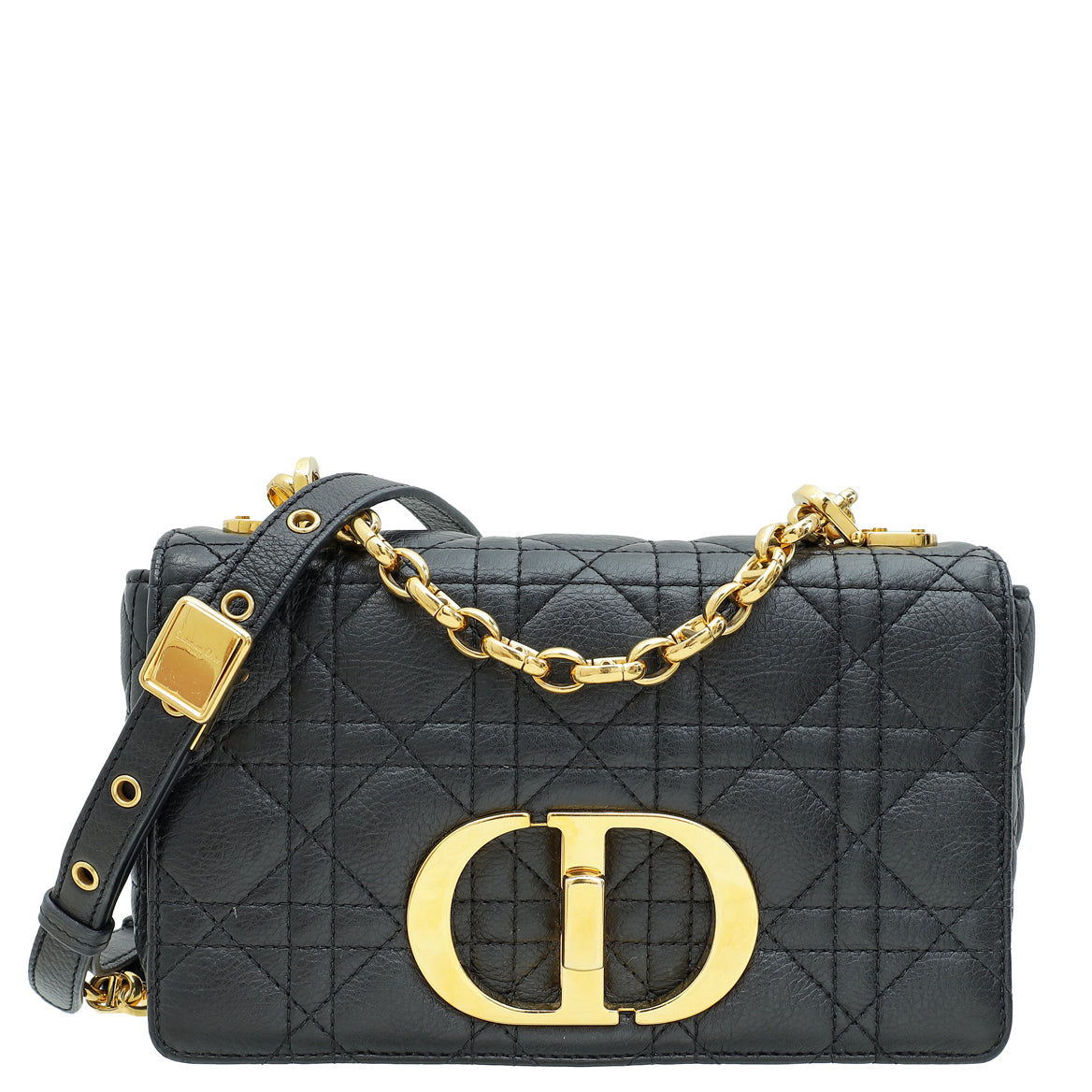 Dior Handbag Christian Caro Cannage Bag Black Small Flap Shoulder Bag