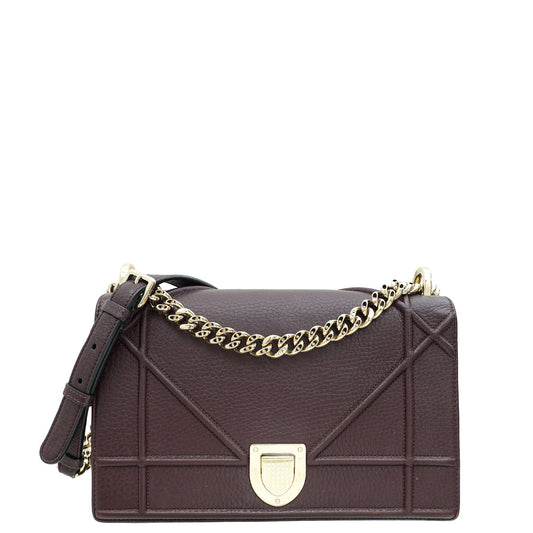 Dior Handbag Christian Burgundy ama Bag 2 Medium Flap Shoulder Bag