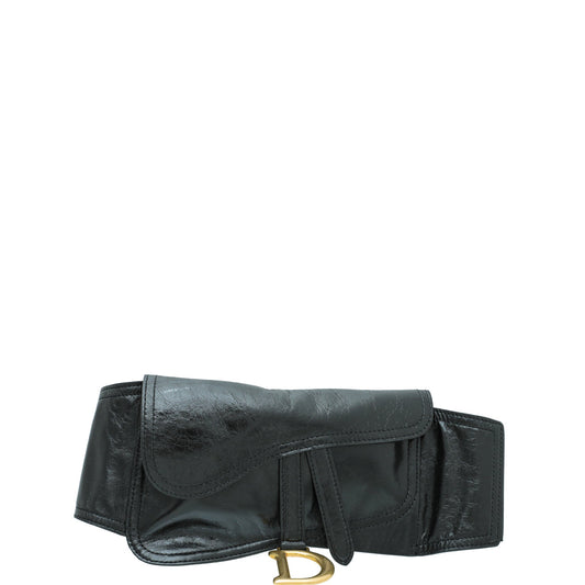 Dior Handbag Christian Saddle Belt Bag Black