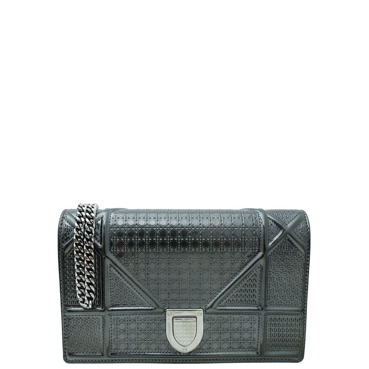 Dior Shoulder Bag Christian Dark Grey ama Cannage Wallet Gray Micro Chain