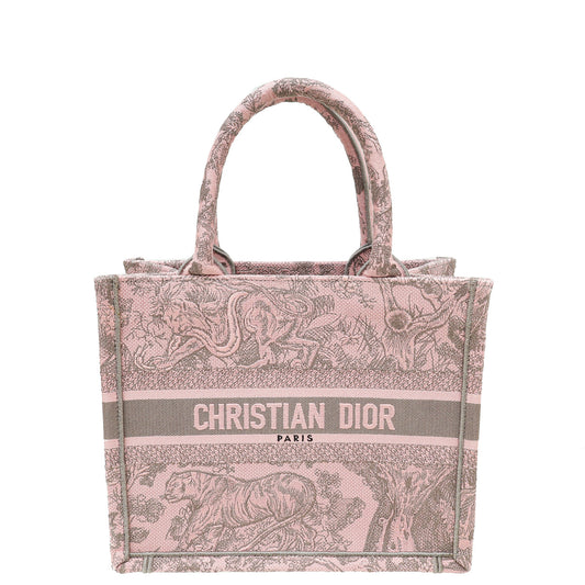 Dior Handbag Christian Toile De Jouy Book Tote Bag Small Embroidered