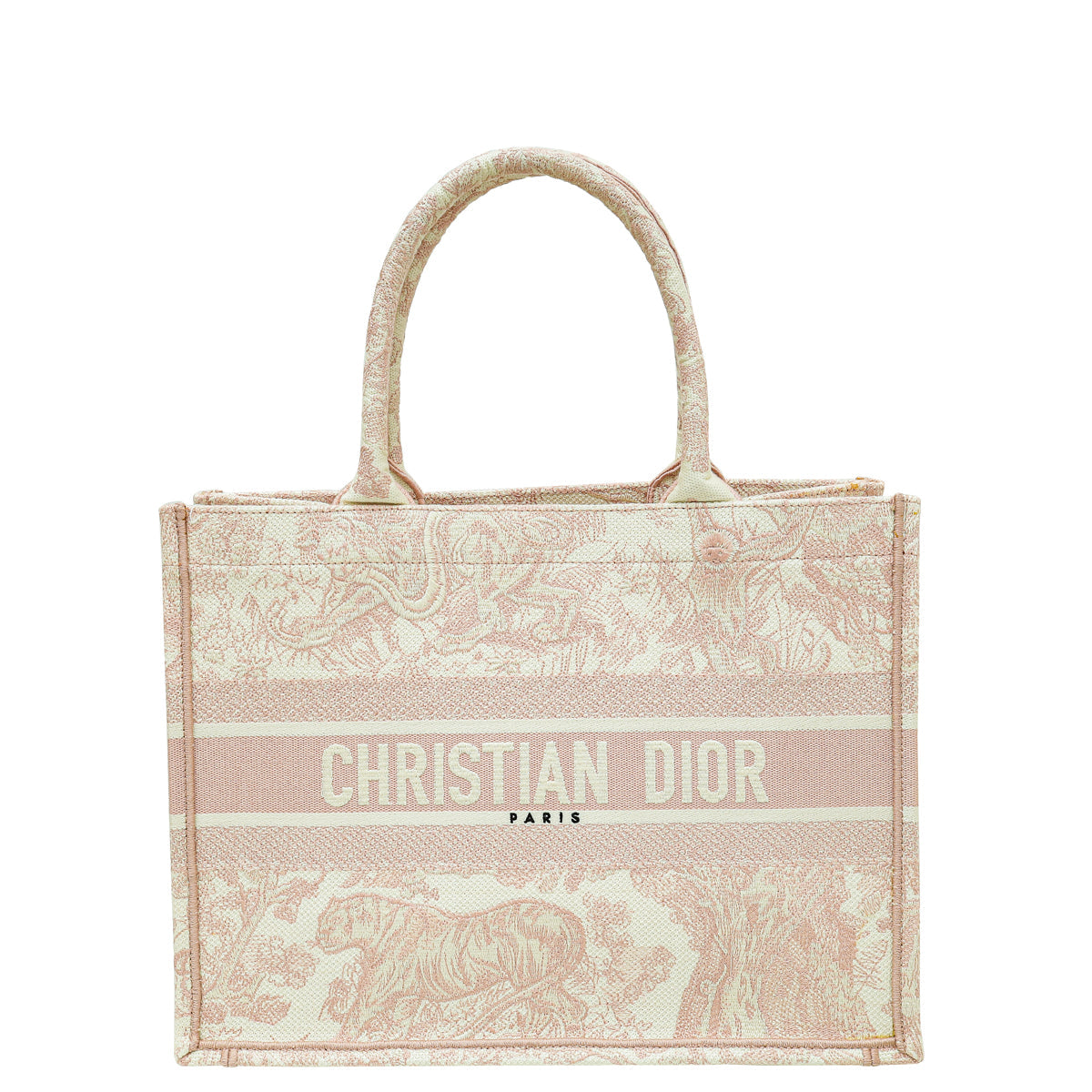 Dior Handbag Christian Book Tote Toile De Jouy Bag Pink Medium Tote Bag