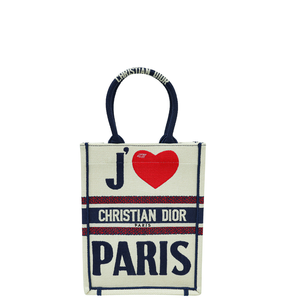 Dior Handbag Christian Tricolor "Love Paris" Vertical Book Tote Tote Bag