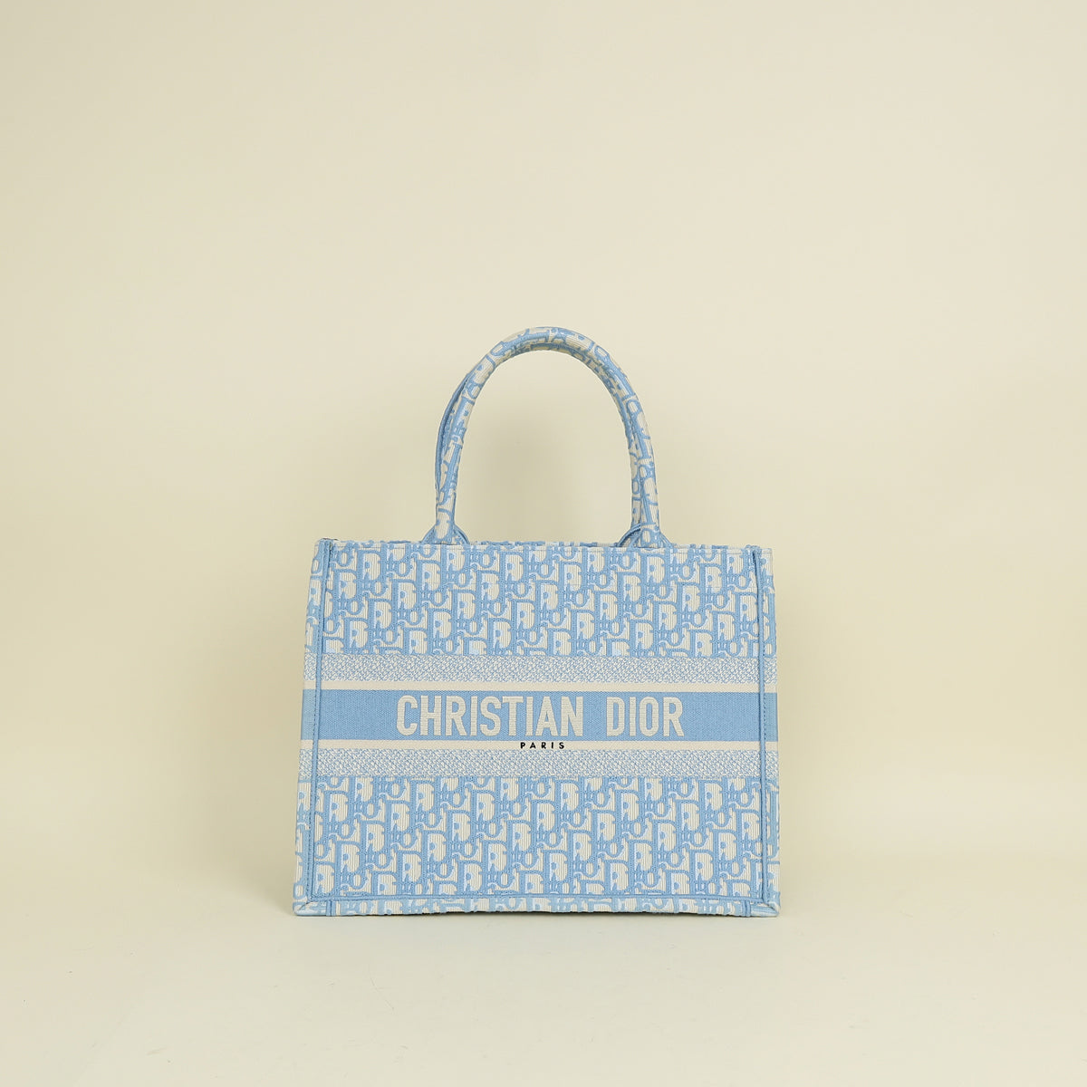 Dior Handbag Christian Light Oblique Book Tote Bag Blue Medium
