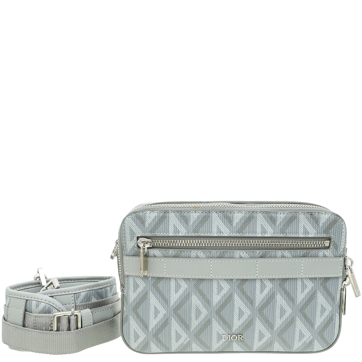 Dior Handbag Christian Grey CD Diamond Safari Bag Gray Shoulder Bag
