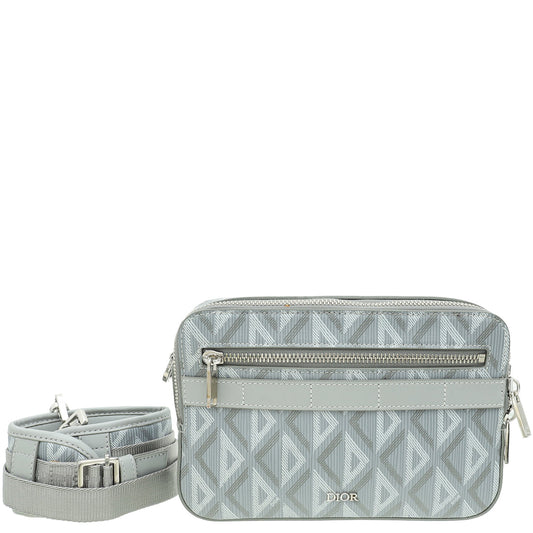 Dior Handbag Christian Grey CD Diamond Safari Bag Gray Shoulder Bag