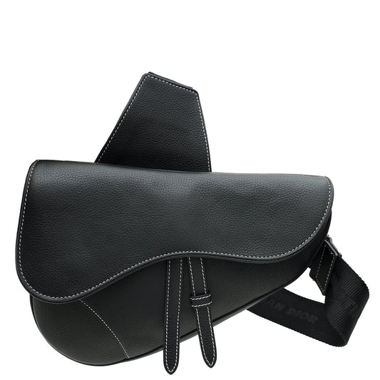 Dior Handbag Christian Saddle Crossbody Bag Black