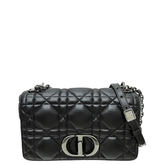 Dior Handbag Christian Caro Soft Cannage Shoulder Bag Black Large