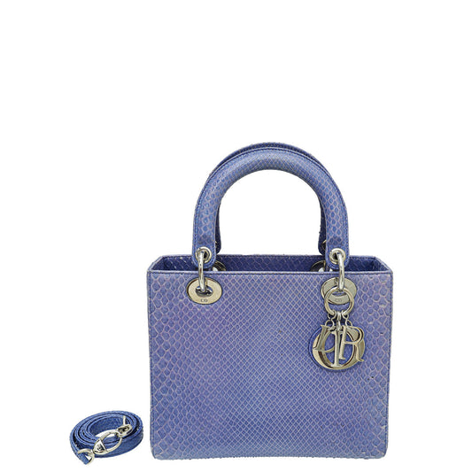 Dior Handbag Christian Lilac Lady Bag Python Medium Shoulder Bag