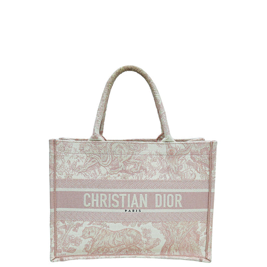 Dior Handbag Christian Bicolor Book Tote Toile de Jouy Medium Tote Bag