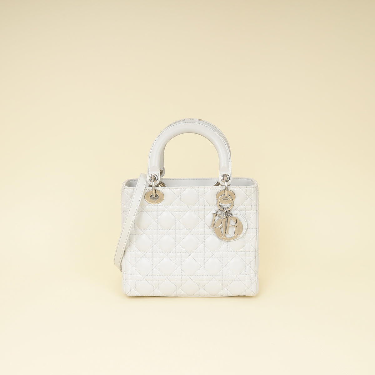 Dior Handbag Christian Ghost Lady Bag White Medium Shoulder Bag