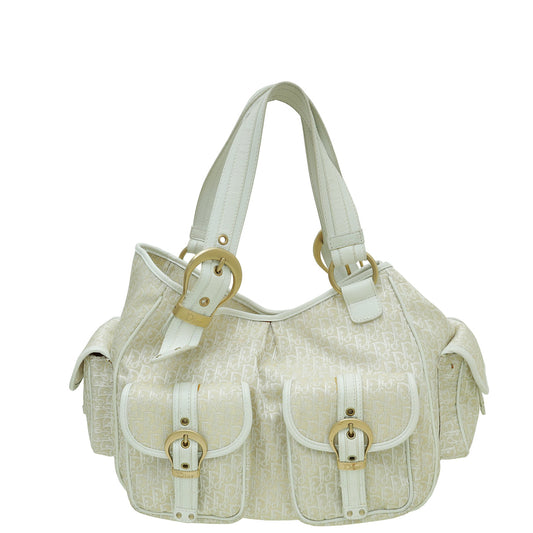 Dior Handbag Christian Bicolor Oblique Multi Pocket Shoulder Bag