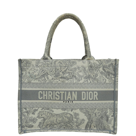 Dior Handbag Christian Grey Book Tote Toile De Jouy Gray Medium Tote Bag