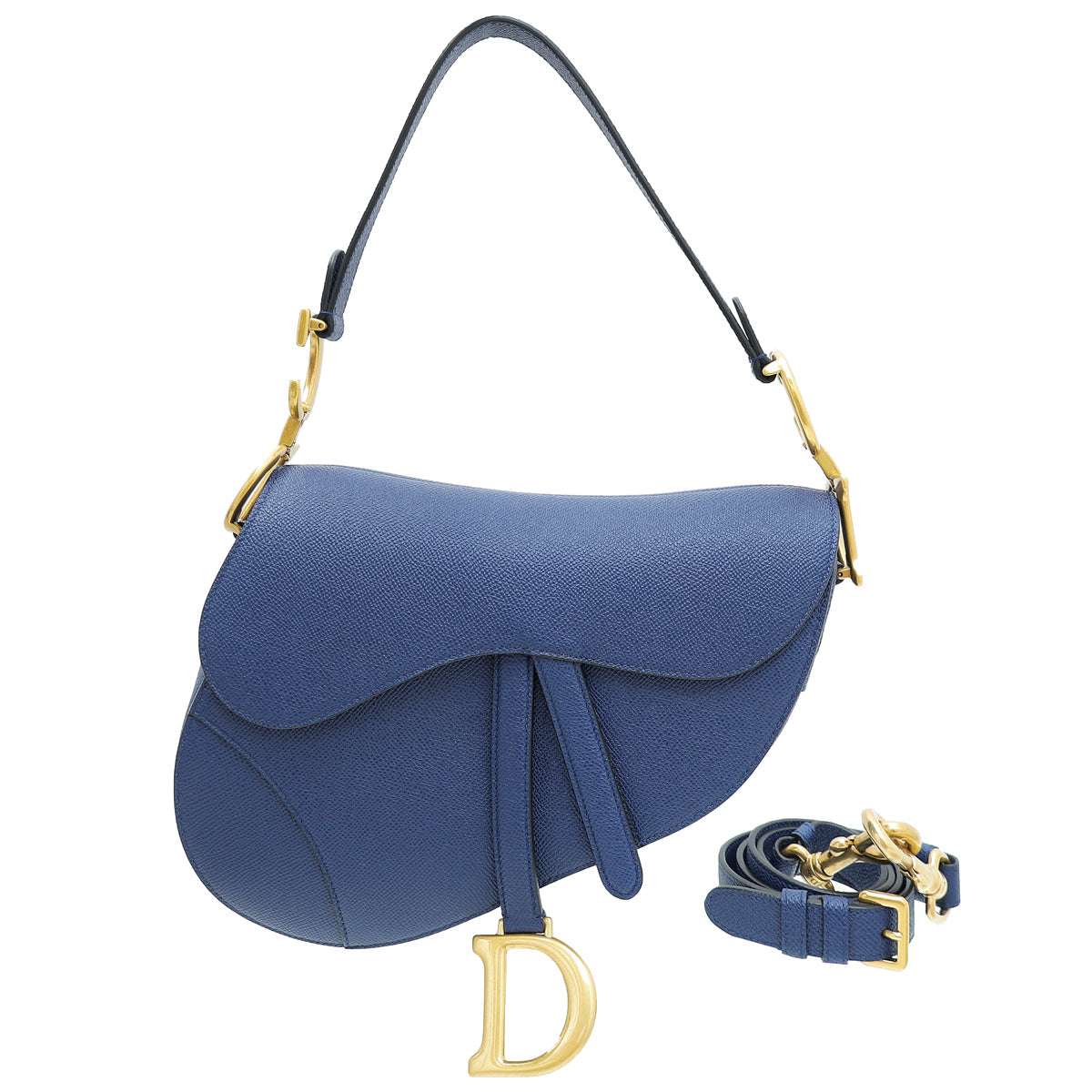 Dior Handbag Christian Royal Saddle Bag Blue Medium Shoulder Bag