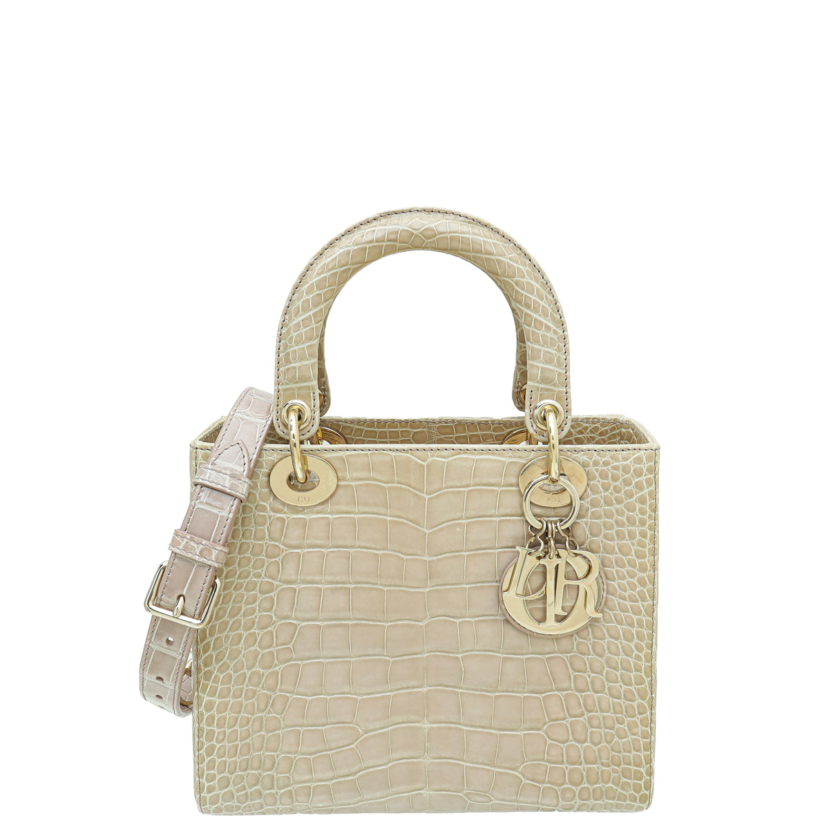 Dior Handbag Christian Alligator Lady Bag Beige Medium Shoulder Bag