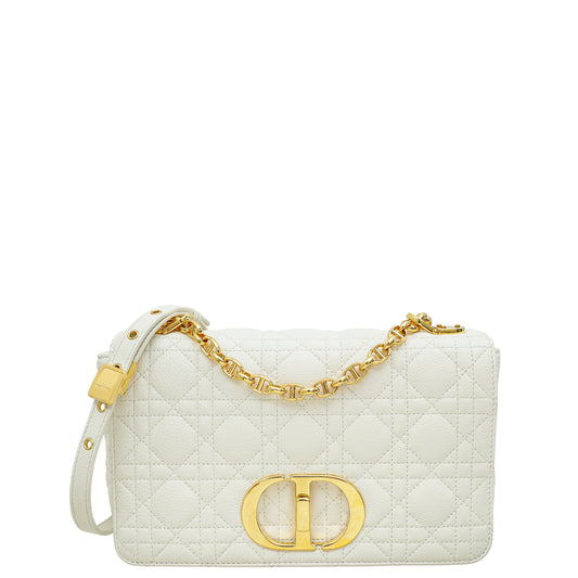 Dior Handbag Christian Caro Bag White Medium Shoulder Bag