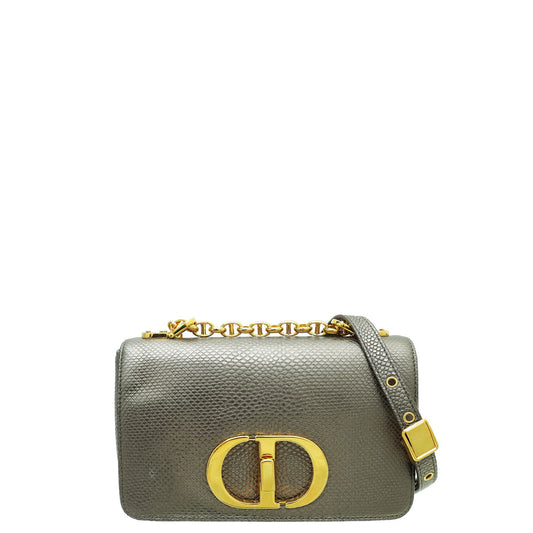 Dior Handbag Christian Metallic Olive Karung Caro Bag Green Small Shoulder Bag