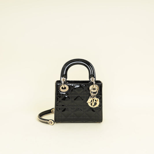 Dior Handbag Christian Lady Bag 6 Black Mini Chain Shoulder Bag
