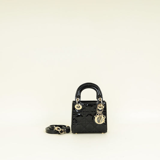 Dior Handbag Christian Lady Bag 3 Black Micro Shoulder Bag