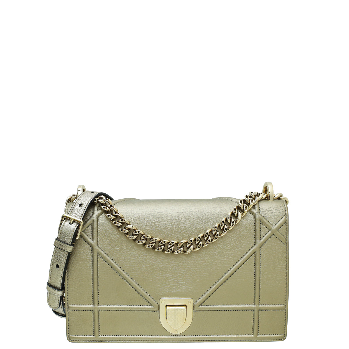 Dior Handbag Christian Champagne ama Bag Leather Medium Shoulder Bag