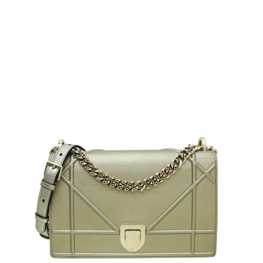 Dior Handbag Christian Champagne ama Bag Leather Medium Shoulder Bag