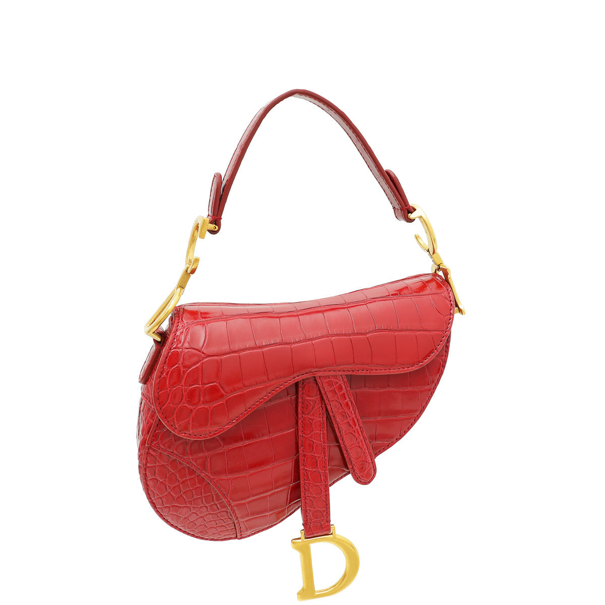 Dior Handbag Christian Dark Saddle Bag Red Mini Mini Bag