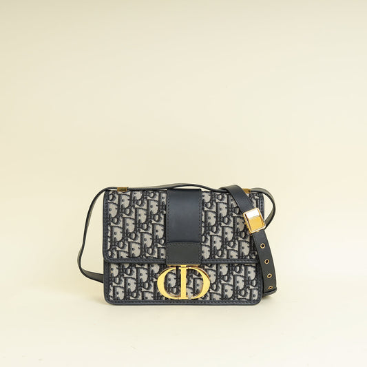 Dior Handbag Christian Oblique 30 Montaigne Shoulder Bag Blue Flap
