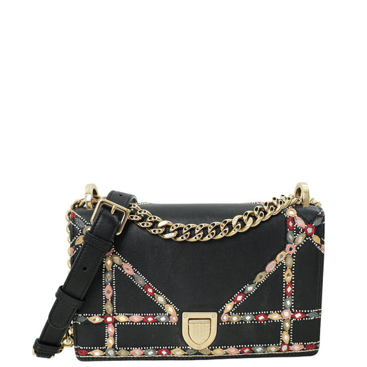 Dior Handbag Christian ama Shoulder Bag Black Small Embroidered