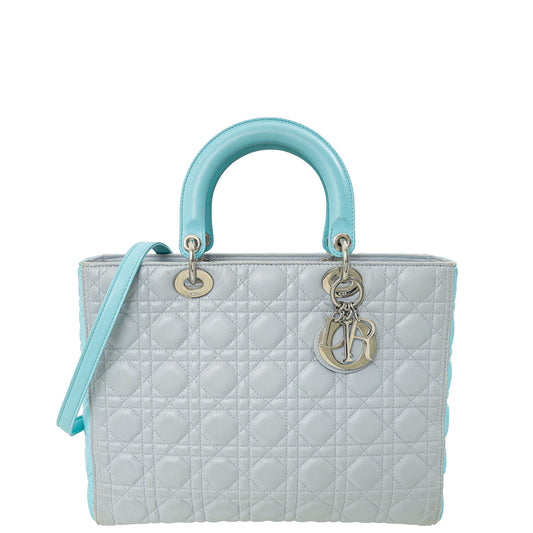 Dior Handbag Christian Bicolor Lady Bag Large Shoulder Bag