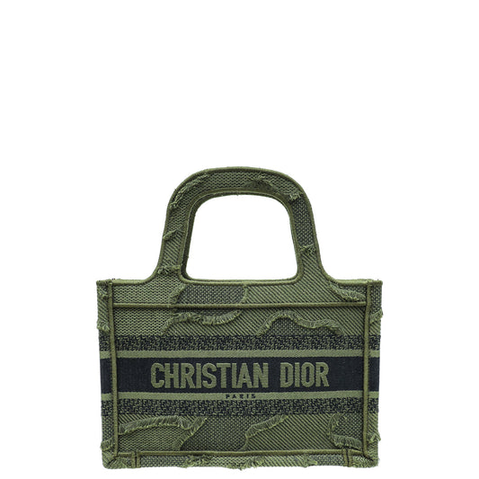 Dior Handbag Christian Bicolor Book Tote Camouflage Bag Mini Tote Bag