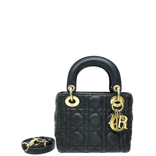 Dior Handbag Christian Lady Strap Bag 3 Black Mini Shoulder Bag