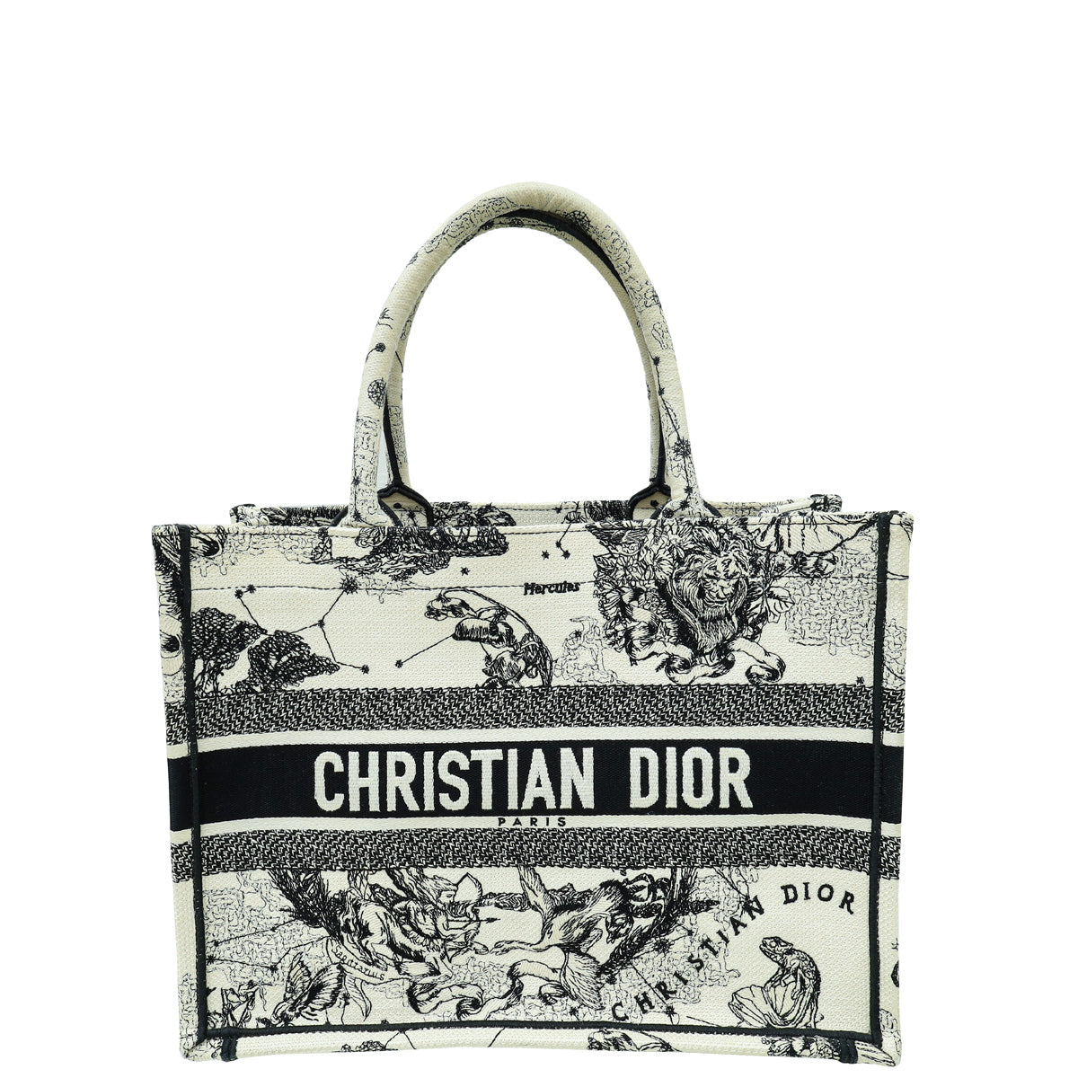 Dior Handbag Christian Bicolor Book Tote Zodiac Bag Medium Tote Bag