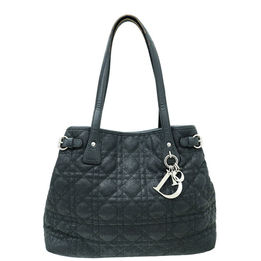 Dior Handbag Christian Panarea Tote Cannage Bag Black Medium Shoulder Bag