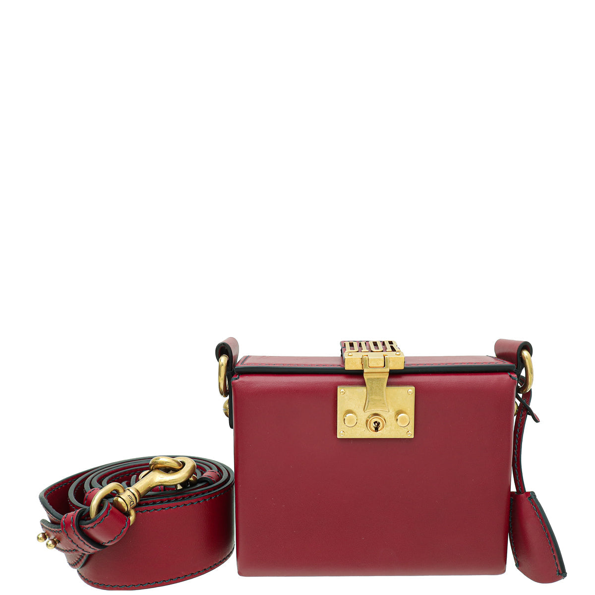 Dior Handbag Christian Burgundy addict Lockbox Bag Shoulder Bag