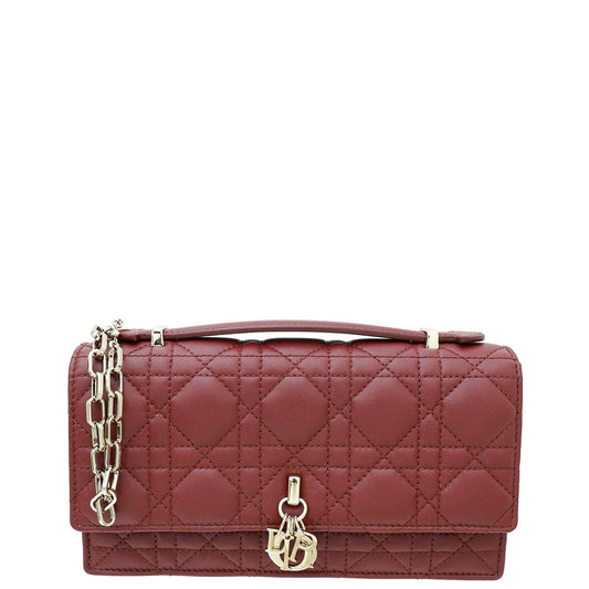 Dior Handbag Christian Burgundy My Bag Quilted Mini Shoulder Bag